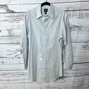Men's Jos. A Bank grey collared button down dress shirt size 16/32